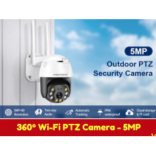 WiFi PTZ 360 Camera -5MP 2way Audio Human Auto Tracking Floodlights